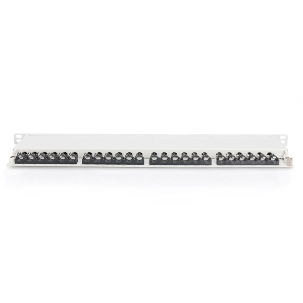 DIGITUS DN-91624S-SL-EA-G CAT6A 24port 19" 0,5U fekete árnyékolt Patch Panel