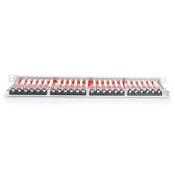DIGITUS DN-91624S-SL-EA-G CAT6A 24port 19" 0,5U fekete árnyékolt Patch Panel