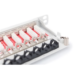 DIGITUS DN-91624S-SL-EA-G CAT6A 24port 19" 0,5U fekete árnyékolt Patch Panel
