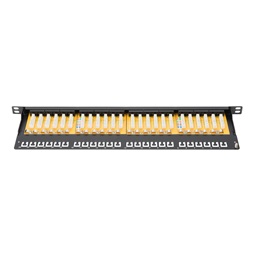 DIGITUS DN-91624U-SL-SH CAT6 24port 19" 0,5U fekete árnyékolatlan Patch Panel