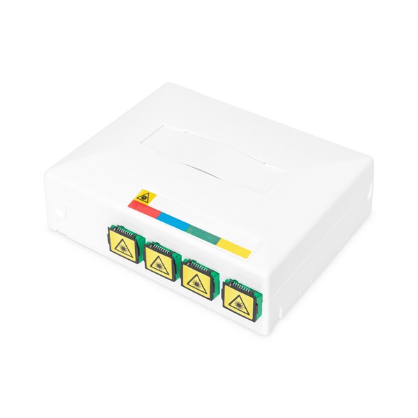 DIGITUS DN-931094 8 szálas 4x SC/APC SX 4x LC DX IP45 DIN/fali optikai FTTX/FTTH elosztó doboz toldóval
