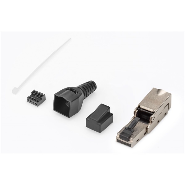 DIGITUS DN-93636 Szerszám nélkül közvetlenül szerelhető árnyékolt hajlítható dugó Cat6A kábelekhez