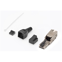 DIGITUS DN-93636 Szerszám nélkül közvetlenül szerelhető árnyékolt hajlítható dugó Cat6A kábelekhez