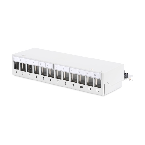 DIGITUS DN-93706 12port 10" 1U szürke moduláris üres árnyékolt Patch Panel