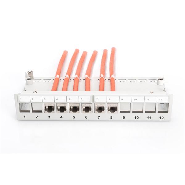 DIGITUS DN-93706 12port 10" 1U szürke moduláris üres árnyékolt Patch Panel