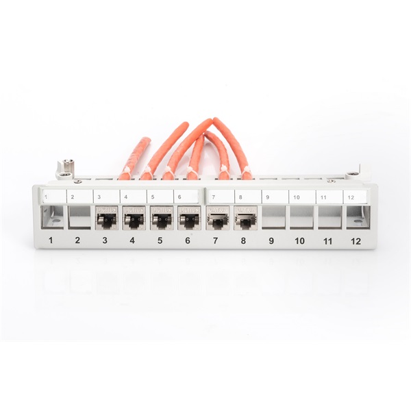 DIGITUS DN-93706 12port 10" 1U szürke moduláris üres árnyékolt Patch Panel