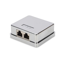DIGITUS DN-93713 CAT6A 2 portos falon kívüli Keystone doboz 2xRJ45 árnyékolt csatlakozóval