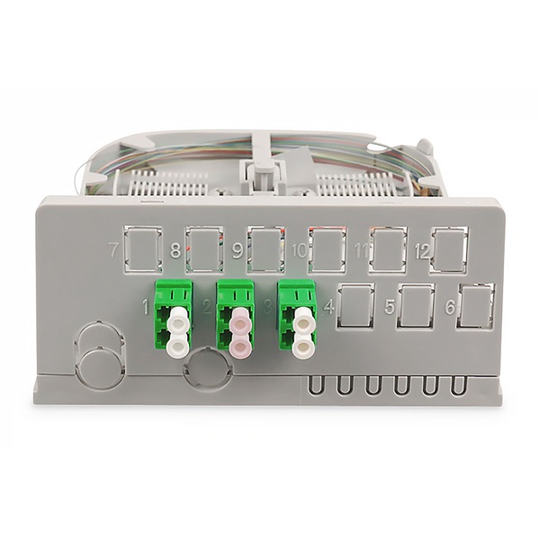 DIGITUS DN-949103 24 szálas 3x LC/APC duplex monomódusú OS2 IP54 FTTH elosztó doboz toldóval