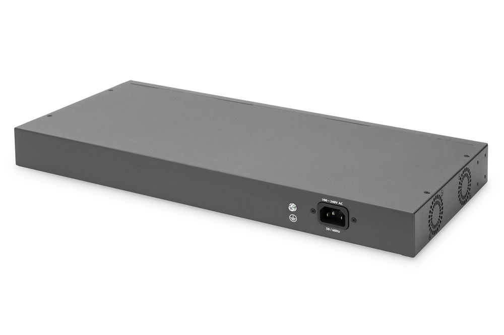 DIGITUS DN-95342-1 16x 10/100Mbps FE Lan port 2x uplink port 2x SFP port PoE 250W nem menedzselhető switch