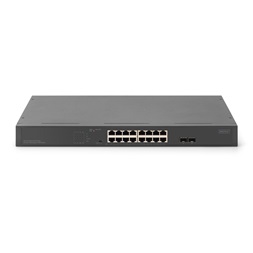 DIGITUS DN-95347-2 16x GbE Lan port 2x uplink port 2x SFP port PoE 250W nem menedzselhető switch