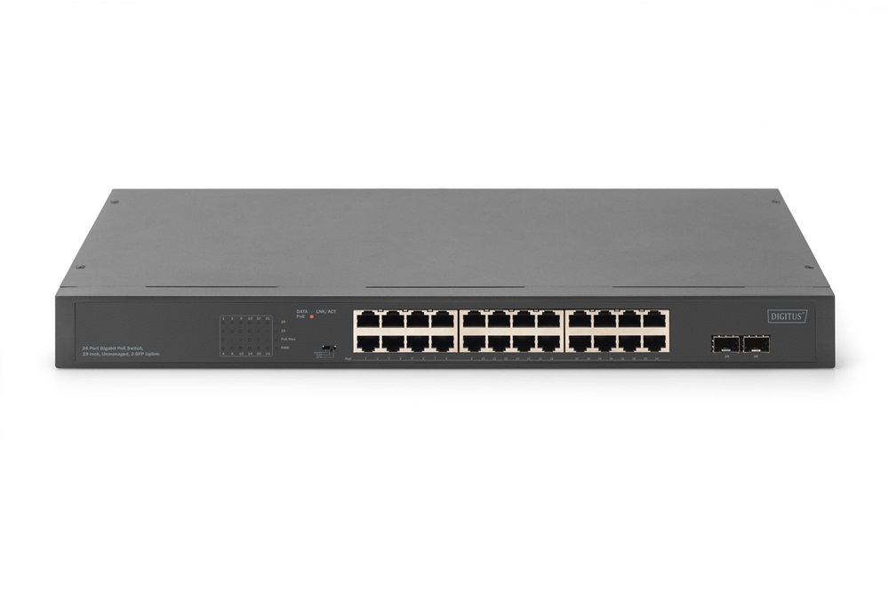 DIGITUS DN-95348-2 16x GbE Lan port 2x SFP port PoE 370W nem menedzselhető switch