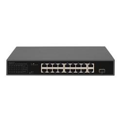DIGITUS DN-95355 1U 19" 16x 10/100Mbps FE 1x GbE 1x GbE Combo Lan port 1x SFP port PoE 185W nem menedzselhető switch