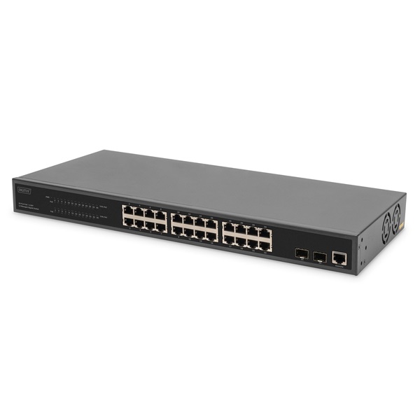 DIGITUS DN-95359 24x GbE Lan port 2x SFP port PoE 430W menedzselhető switch