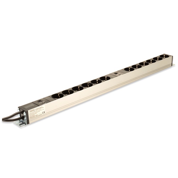 DIGITUS DN-95405 0U PDU függőleges 250V 2x16A 12xCEE7/3 aljzat CEE7/7 csatlakozó 2M elosztósor