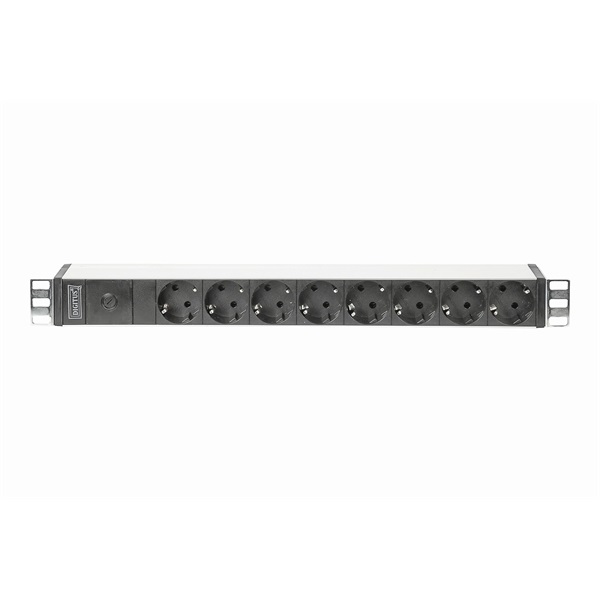 DIGITUS DN-95410 19" 1U PDU 250V 10A 8xCEE 7/3 aljzat IEC C14 csatlakozó 2M elosztósor