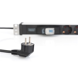 DIGITUS DN-95417 19" 1U PDU 250V 16A 6xCEE 7/3 aljzat CEE7/7 csatlakozó megszakítóval 2M elosztósor