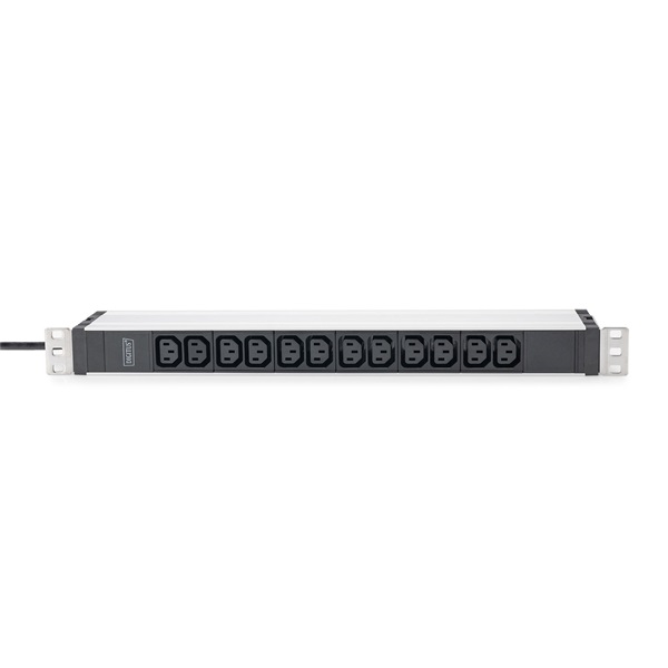 DIGITUS DN-95426 19" 1U PDU 250V 16A 12xIEC C13 aljzat CEE7/7 csatlakozó 2M elosztósor