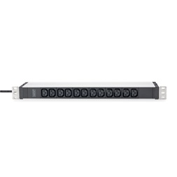 DIGITUS DN-95426 19" 1U PDU 250V 16A 12xIEC C13 aljzat CEE7/7 csatlakozó 2M elosztósor