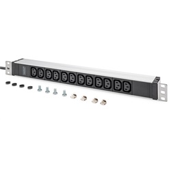 DIGITUS DN-95426 19" 1U PDU 250V 16A 12xIEC C13 aljzat CEE7/7 csatlakozó 2M elosztósor