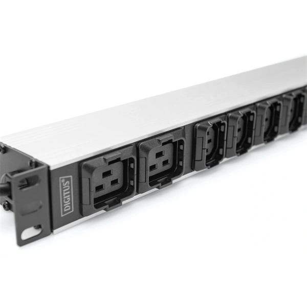 DIGITUS DN-95427 19" 1U PDU 230V 16A 8xIEC C13 2xC19 aljzat IEC C20 csatlakozó 2M elosztósor