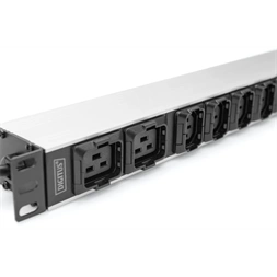 DIGITUS DN-95427 19" 1U PDU 230V 16A 8xIEC C13 2xC19 aljzat IEC C20 csatlakozó 2M elosztósor