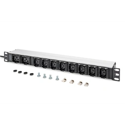 DIGITUS DN-95427 19" 1U PDU 230V 16A 8xIEC C13 2xC19 aljzat IEC C20 csatlakozó 2M elosztósor