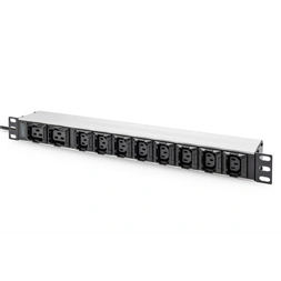 DIGITUS DN-95427 19" 1U PDU 230V 16A 8xIEC C13 2xC19 aljzat IEC C20 csatlakozó 2M elosztósor