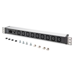 DIGITUS DN-95429 19" 1U PDU 230V 10A 9xIEC C13 aljzat IEC C14 csatlakozó 2M elosztósor