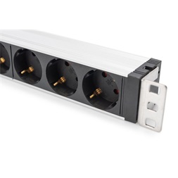 DIGITUS DN-95432 19" 1U PDU 230V 16A 6xCEE 7/3 aljzat CEE7/7 csatlakozó túlfeszültség védelemmel 2M elosztósor
