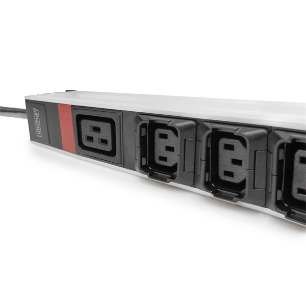 DIGITUS DN-95452  0U PDU függőleges 3 fázisú 250V 16A 24xC13 3xC19 aljzat IEC 60309 ipari csatlakozó 3M elosztósor