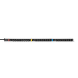 DIGITUS DN-95452  0U PDU függőleges 3 fázisú 250V 16A 24xC13 3xC19 aljzat IEC 60309 ipari csatlakozó 3M elosztósor