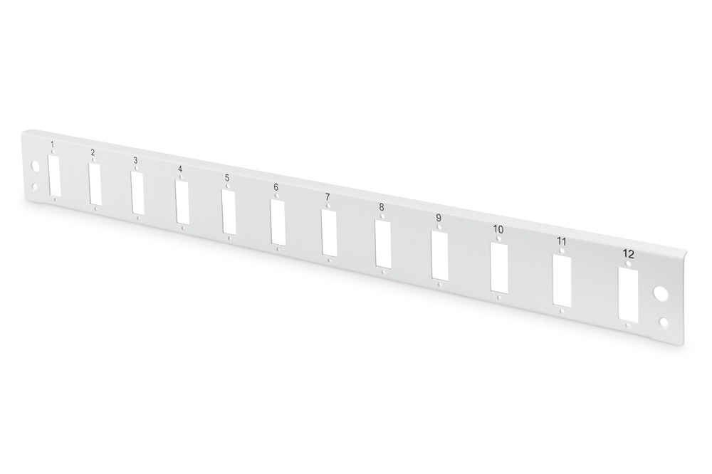 DIGITUS DN-96201-QL 1U 12x SC DX szürke optikai patch panel előlap