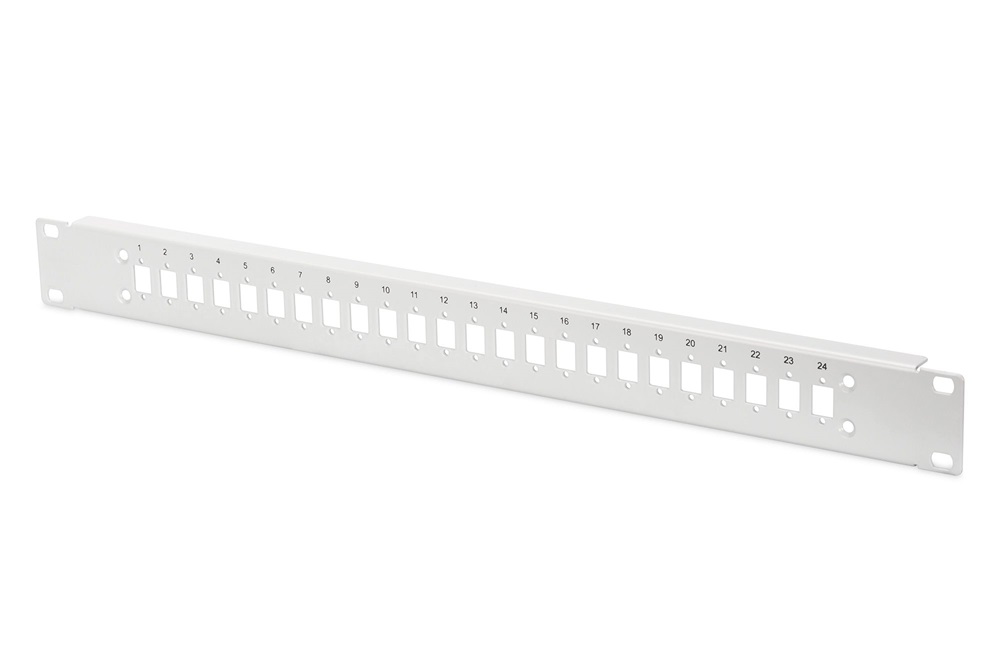 DIGITUS DN-96207-AL 1U 24x LC DX szürke optikai patch panel előlap