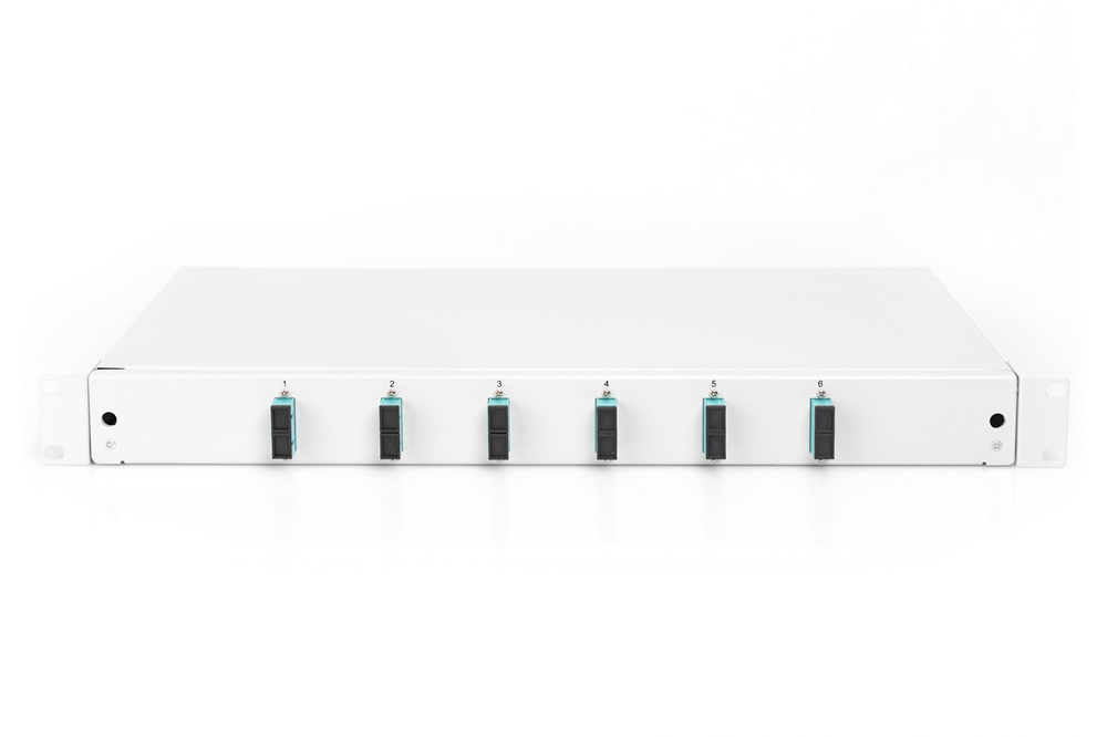 DIGITUS DN-96320/3 1U 6xSC duplex OM3 toldóval pigtaillel és kötőkazettával szerelt optikai rendező