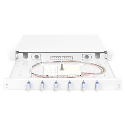 DIGITUS DN-96320/9 19" 1U 6x SC/UPC duplex monomódusú OS2 komplet optikai patch panel