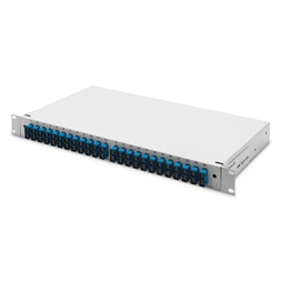 DIGITUS DN-96322/9 19" 1U 24x SC/UPC duplex monomódusú OS2 komplet optikai patch panel