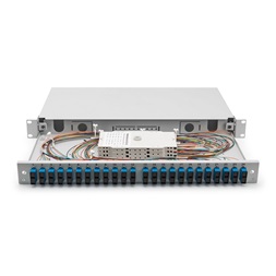 DIGITUS DN-96322/9 19" 1U 24x SC/UPC duplex monomódusú OS2 komplet optikai patch panel