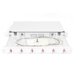 DIGITUS DN-96330-4 1U 6xLC duplex OM4 toldóval pigtaillel és kötőkazettával szerelt optikai rendező