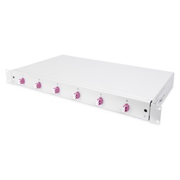 DIGITUS DN-96330-4 1U 6xLC duplex OM4 toldóval pigtaillel és kötőkazettával szerelt optikai rendező