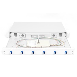 DIGITUS DN-96330/9 1U 6xLC duplex OS2 toldóval pigtaillel és kötőkazettával szerelt optikai rendező