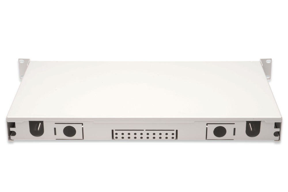 DIGITUS DN-96332-4 1U 24xLC duplex OM4 toldóval pigtaillel és kötőkazettával szerelt optikai rendező
