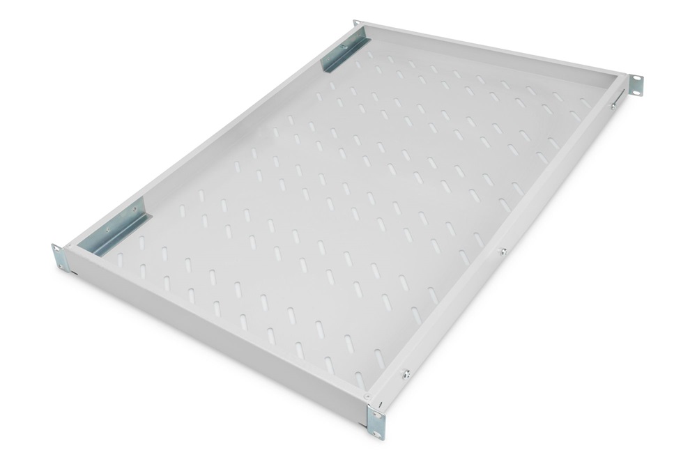DIGITUS DN-97648 19" 1U 708mm mély 50kg állítható mélységű szürke polc