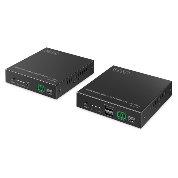 DIGITUS DS-55348 HDMI 4K UHD 60Hz KVM IP 40km/300m optikai extender szett