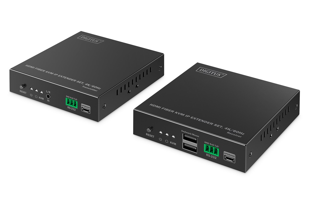 DIGITUS DS-55348 HDMI 4K UHD 60Hz KVM IP 40km/300m optikai extender szett