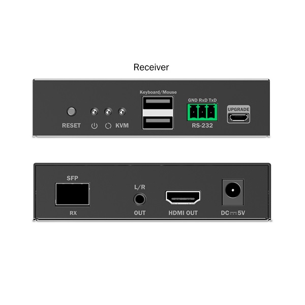 DIGITUS DS-55349 HDMI 4K UHD 60Hz KVM IP 40km/300m optikai extender vevőegység