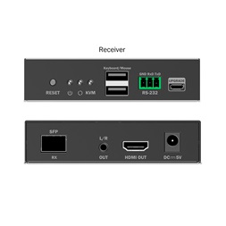 DIGITUS DS-55349 HDMI 4K UHD 60Hz KVM IP 40km/300m optikai extender vevőegység