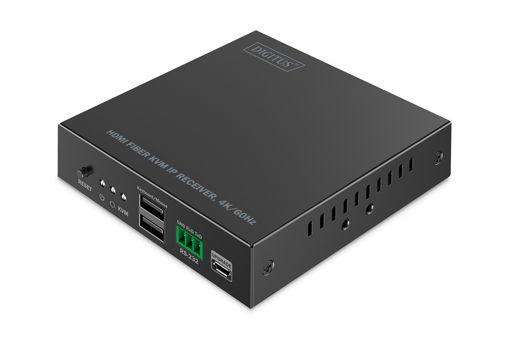 DIGITUS DS-55349 HDMI 4K UHD 60Hz KVM IP 40km/300m optikai extender vevőegység