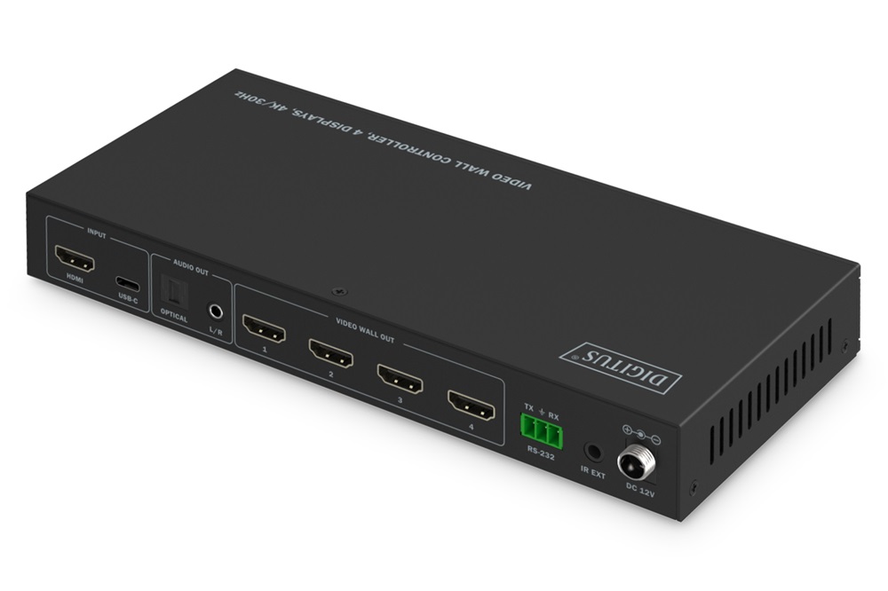 DIGITUS DS-55358 HDMI 4K UHD 30Hz 4 kilejzős videofal vezérlő