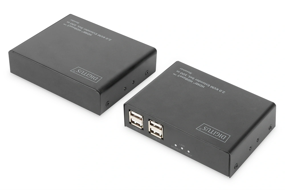 DIGITUS DS-55505 HDMI UHD 4K 60Hz Cat.6A/Cat.7/Cat.8 100m KVM extender szett