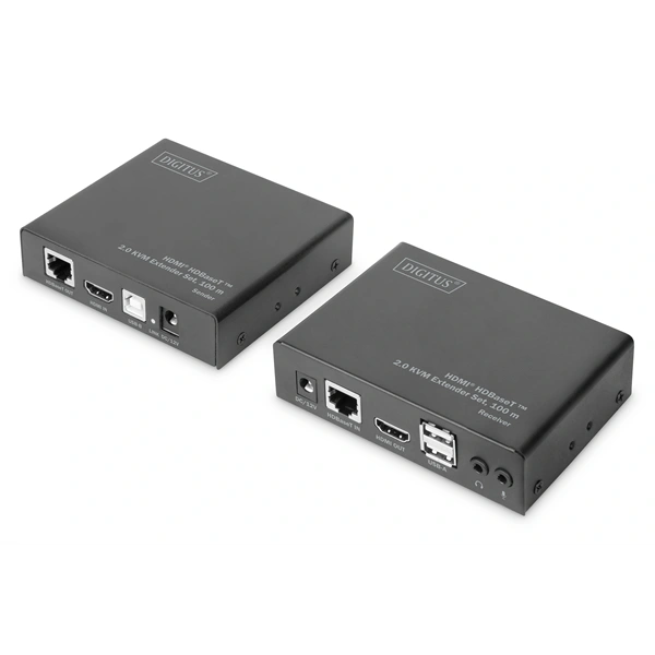 DIGITUS DS-55505 HDMI UHD 4K 60Hz Cat.6A/Cat.7/Cat.8 100m KVM extender szett